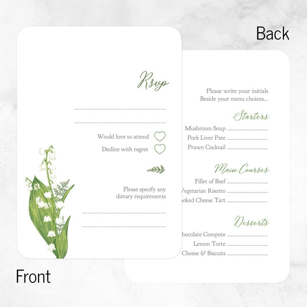 Lily of the Valley Iridescent RSVP Cards