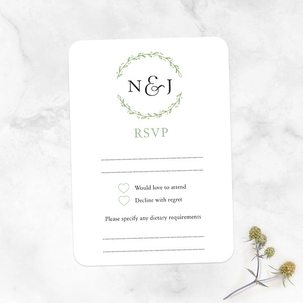 Monogram Foliage - Boutique Wedding Invitations