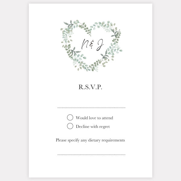 Eucalyptus Heart RSVP Cards