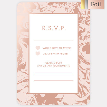 Marble Dream Foil RSVP Cards