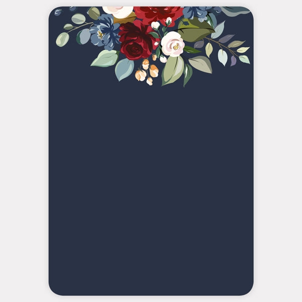 Navy Jewel Flowers RSVP Cards
