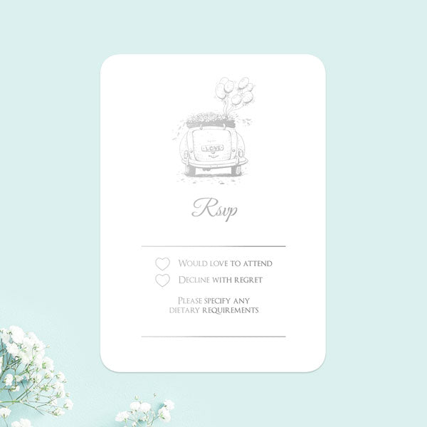 Vintage Wedding Car Foil Boutique Sample