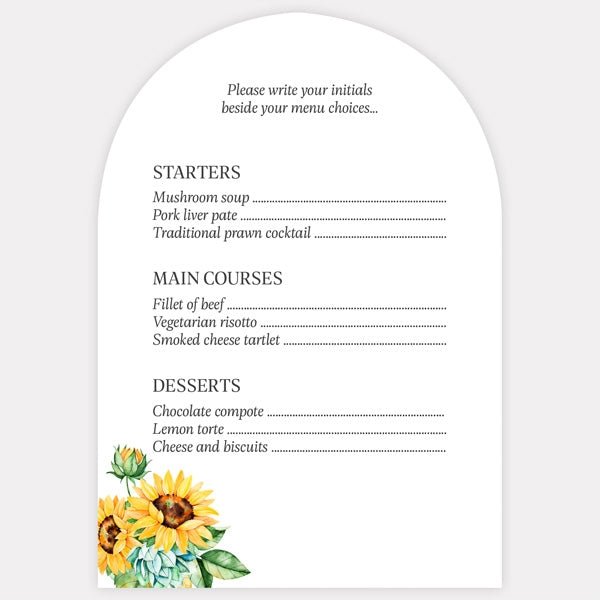 Watercolour Sunflowers RSVP Cards