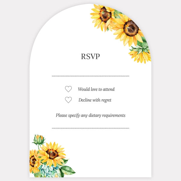 Watercolour Sunflowers RSVP Cards