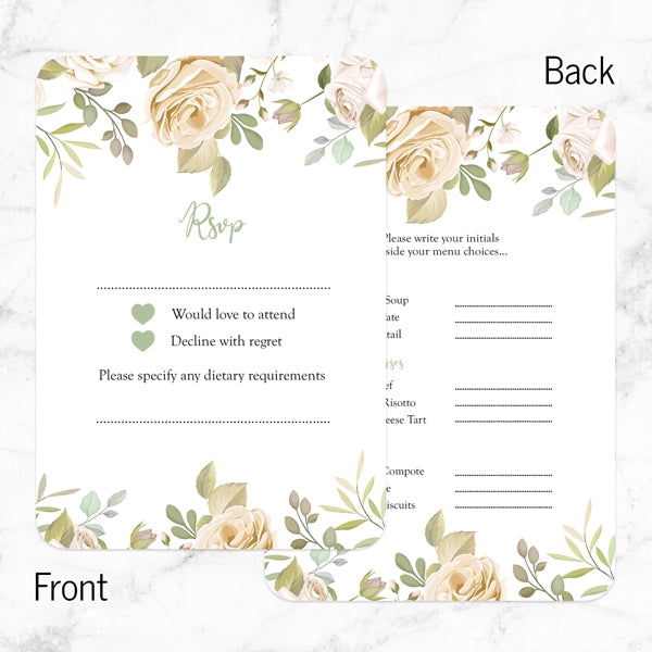 Black & Cream Roses RSVP Cards