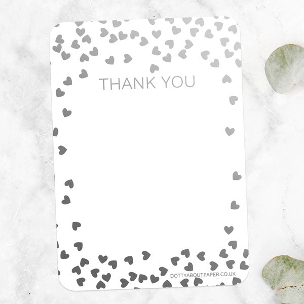 Metallic Hearts - Foil Ready to Write Wedding Thank You Cards