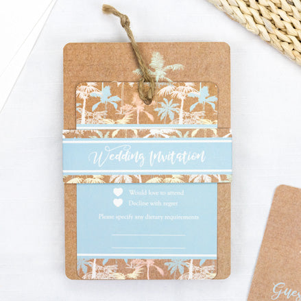 Rustic Palm Trees - Boutique Wedding Invitation & RSVP