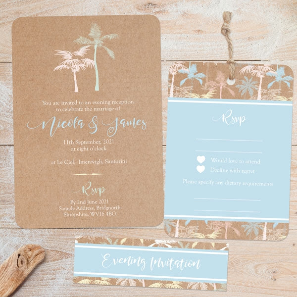 Rustic Palm Trees - Boutique Evening Invitation