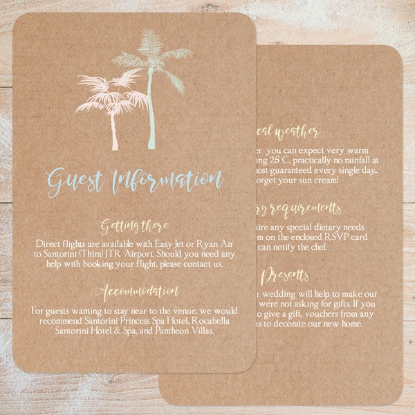 Rustic Palm Trees - Boutique Evening Invitation