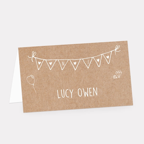 Rustic Wedding Charm Place Card