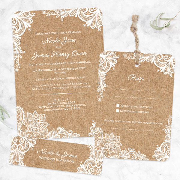 Rustic Wedding Lace Boutique Sample