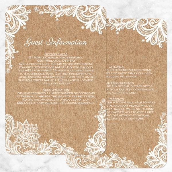 Rustic Wedding Lace - Boutique Evening Invitation