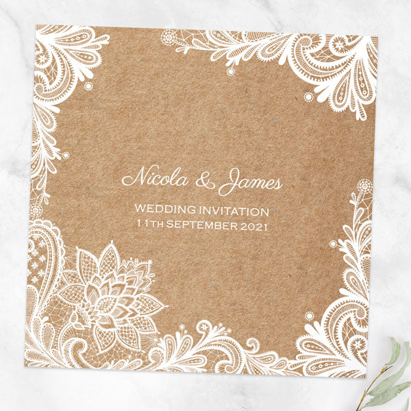 Rustic Wedding Lace Wedding Invitation