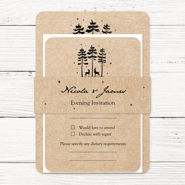 Rustic Winter Woodland - Boutique Evening Invitation