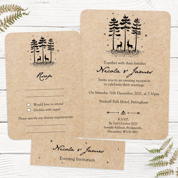 Rustic Winter Woodland - Boutique Evening Invitation