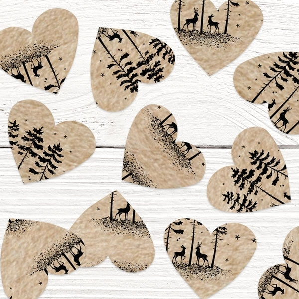 Rustic Winter Woodland - Heart Table Confetti