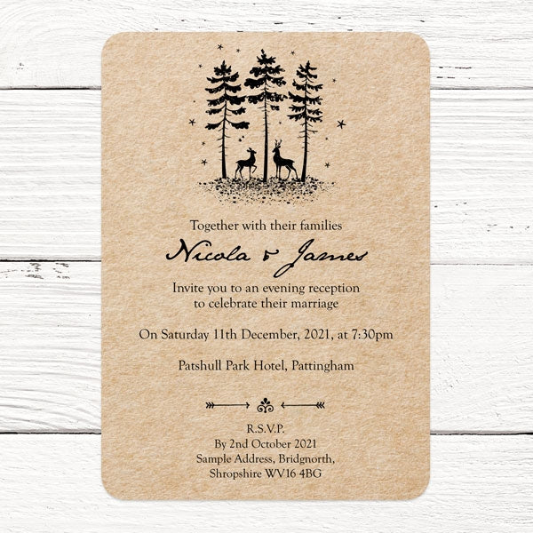 Rustic Winter Woodland - Boutique Evening Invitation