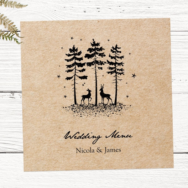 Rustic Winter Woodland Wedding Menu