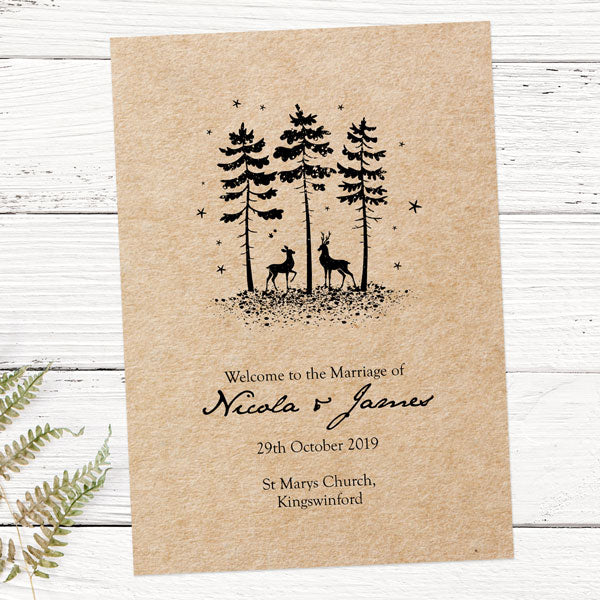 Rustic Winter Woodland Order Of Service