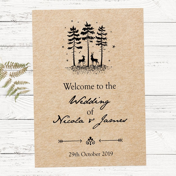 Rustic Winter Woodland - Wedding Sign Range