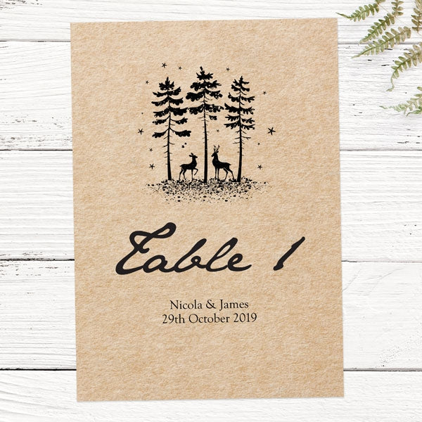 Rustic Winter Woodland Table Name/Number