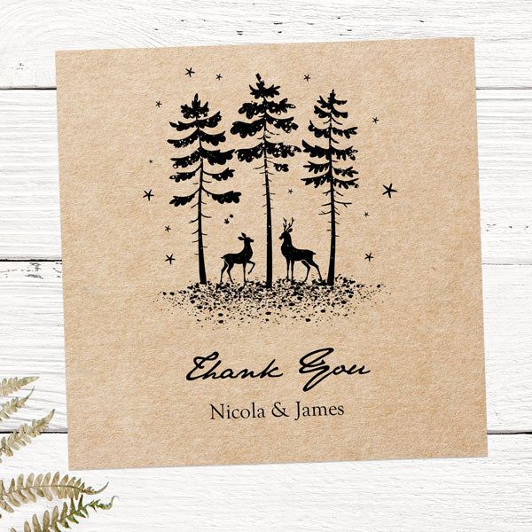 Rustic Winter Woodland Thank You Card