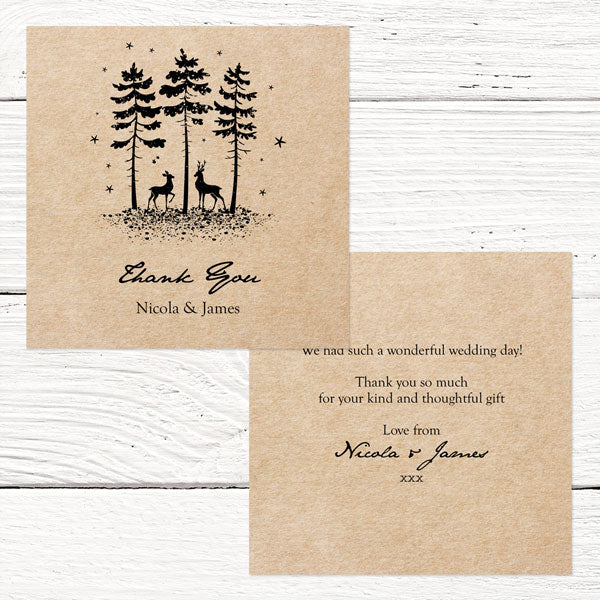 Rustic Winter Woodland Thank You Card