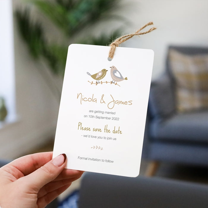 Rustic Woodland Birds Save the Date Cards