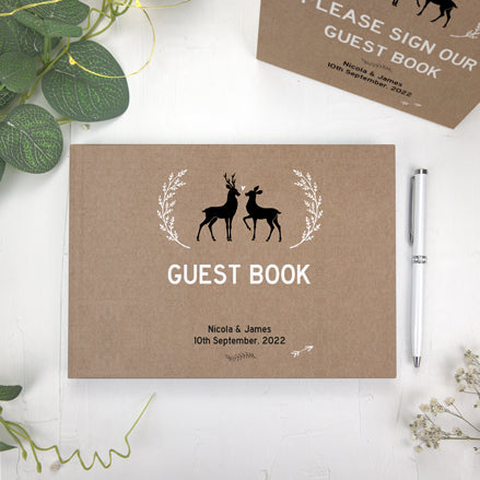 Rustic Woodland Deer - Wedding Guest Book