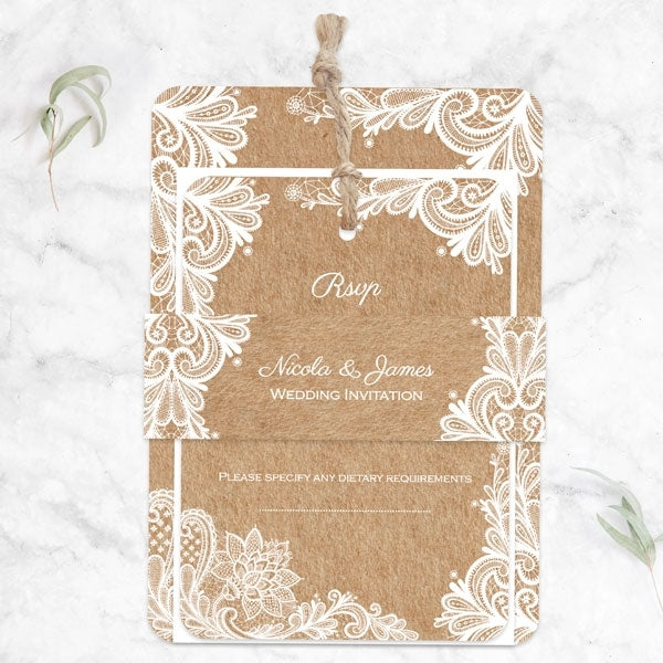 Rustic Wedding Lace - Boutique Evening Invitation