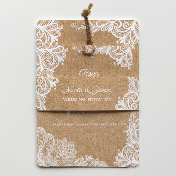 Rustic Wedding Lace - Boutique Wedding Invitation & RSVP