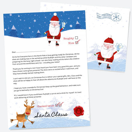 Santa & Rudolph Fun - Ice Skating - Non-Personalised Official Letter from Santa Claus