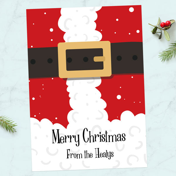 Personalised Christmas Cards - Santa's Suit - Pack of 10