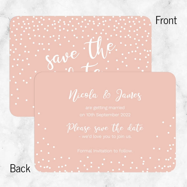 Confetti Script Save the Date Cards