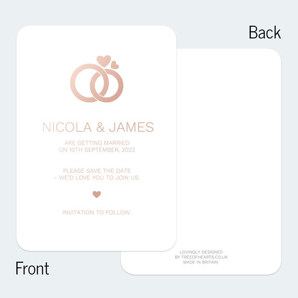 Entwined Rings Foil Save the Date Cards