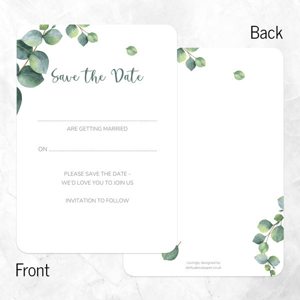 Eucalyptus - Ready to Write Save the Date Cards