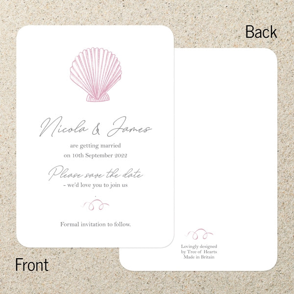 Pretty Seashells Save the Date Cards