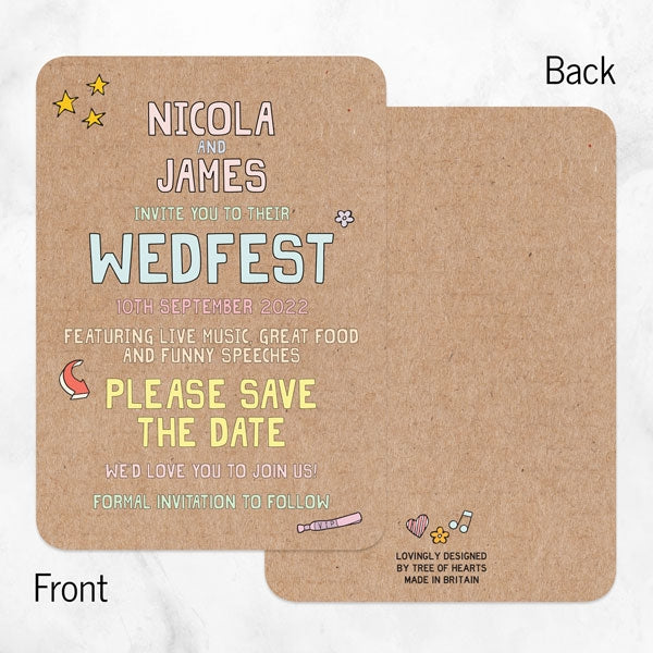 Summer Wedfest Save the Date Cards