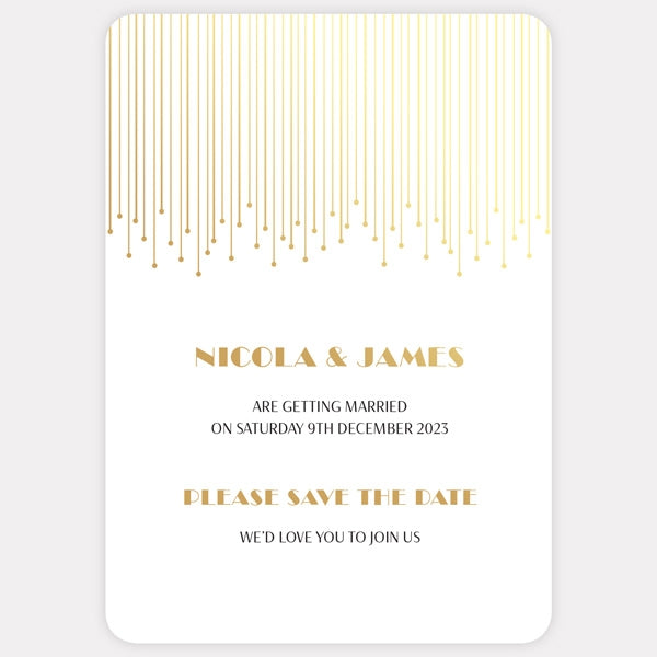 Art Deco Chandelier Foil Save the Date Cards