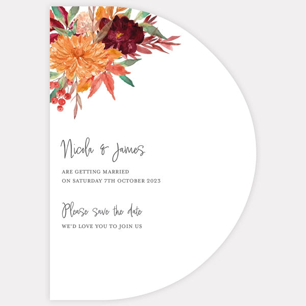 Autumnal Flowers Save the Date Cards