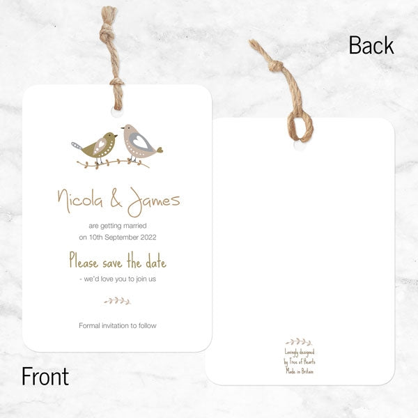 Rustic Woodland Birds Save the Date Cards