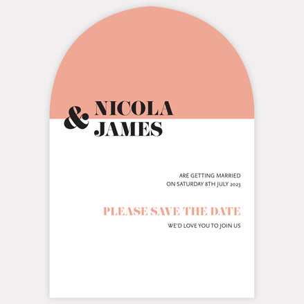 Colour Block Typography Save the Date Cards