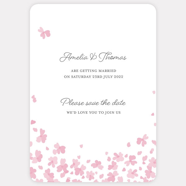 Falling Flowers Save the Date Cards