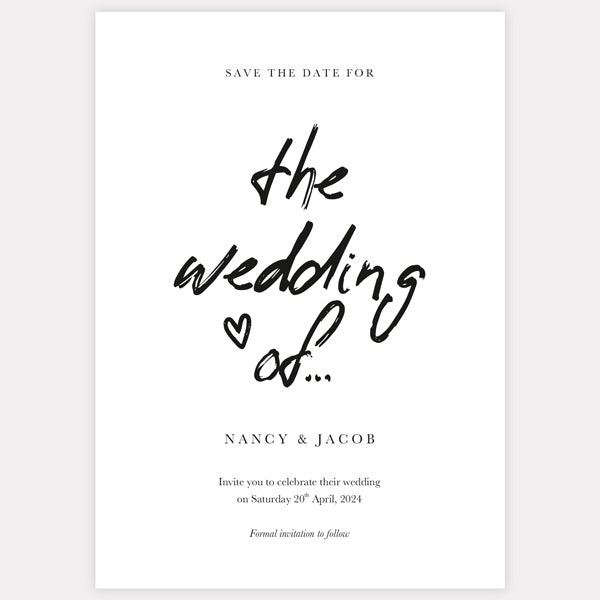 Freehand Script Iridescent Save the Date Cards - Fast Delivery at Dotty ...