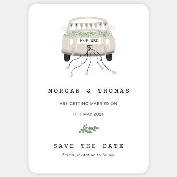 Vintage Classic Car Save the Date Cards