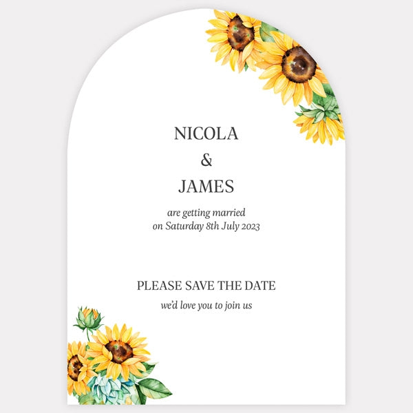 Watercolour Sunflowers Save the Date Cards