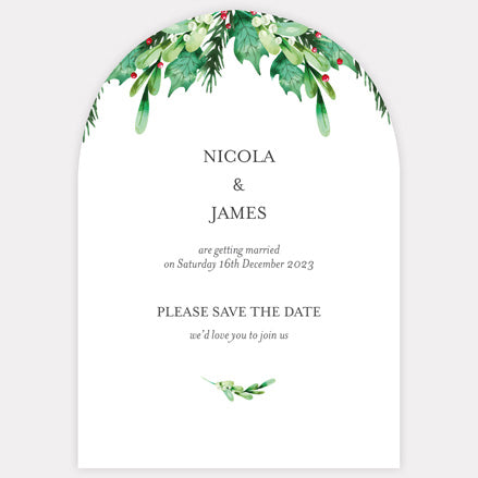 Festive Foliage Iridescent Save the Date Cards