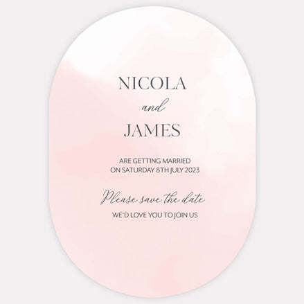 Delicate Inkwash Iridescent Save the Date Cards