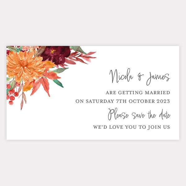 Autumnal Flowers Save the Date Magnets