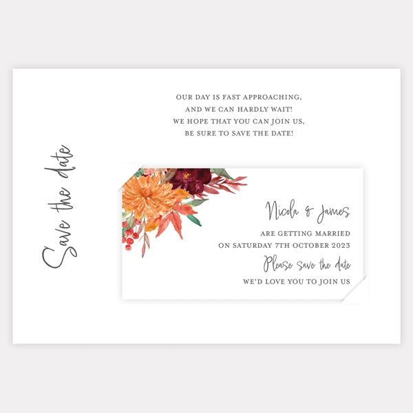 Autumnal Flowers Save the Date Magnets